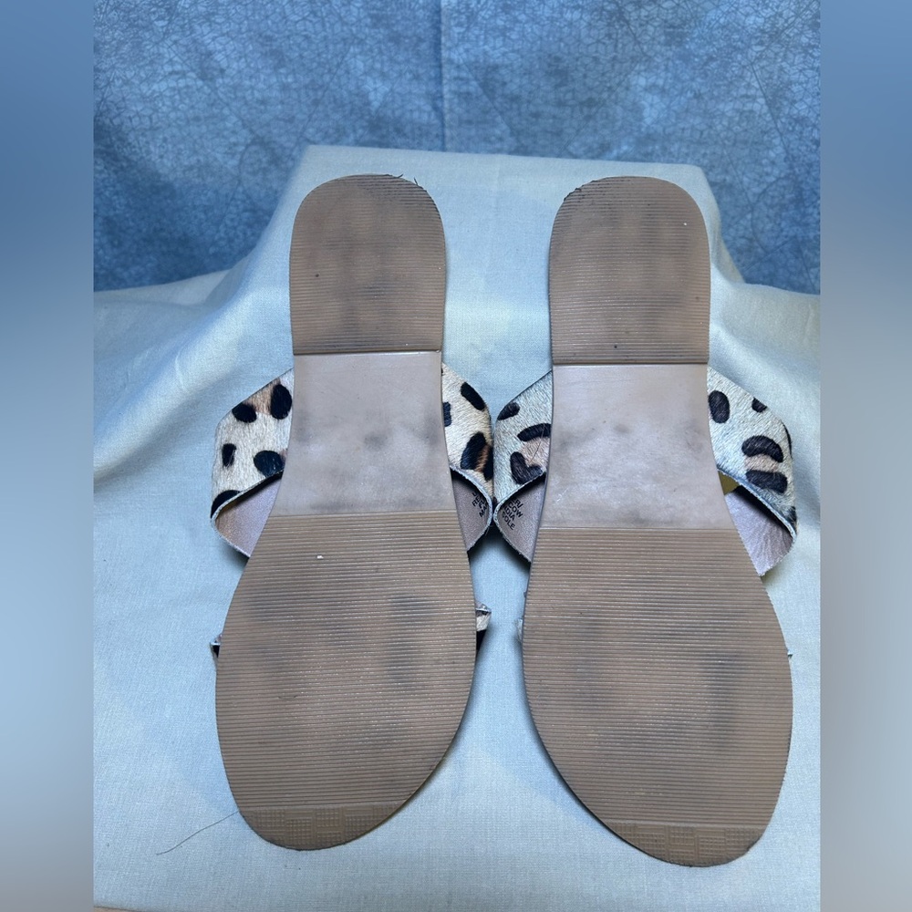 Coconuts by Matisse Pebble Leather Dyed Cow Fur leopard print sandals, 10 - Picture 2 of 6